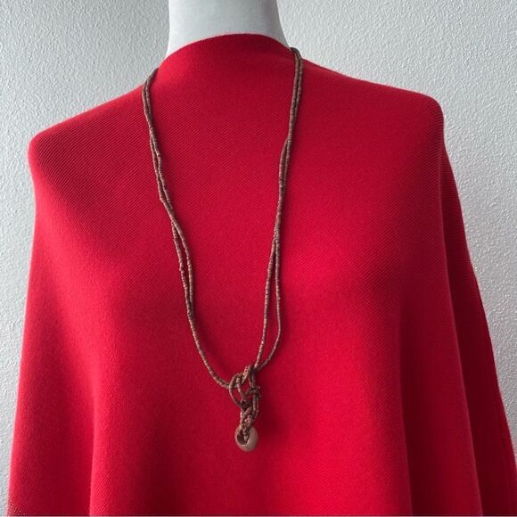 Brown Beaded Necklace Small Beads Bohemian - Picture 1 of 6